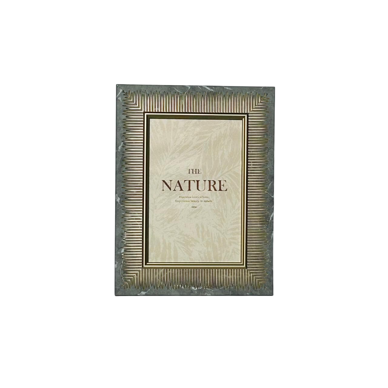 Marco foto 10×15 madera decorativa con relieve metálico
