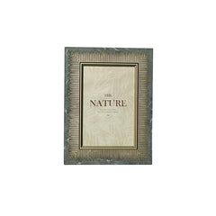 Marco foto 10×15 madera decorativa con relieve metálico