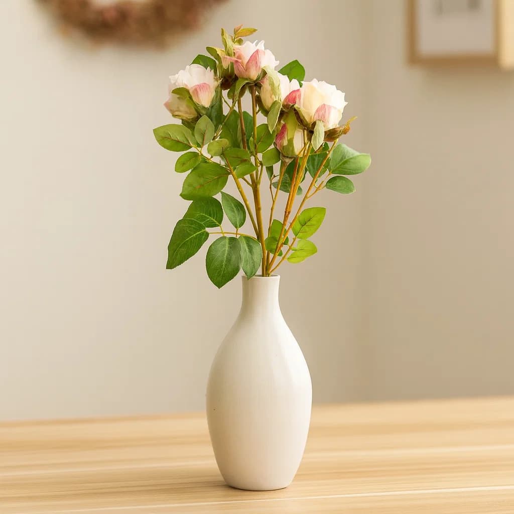Follaje decorativo peonía 55 cm flor artificial rosado/blanco