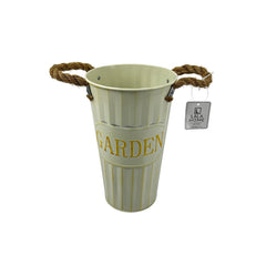 Balde metálico vintage 25 cm para flores