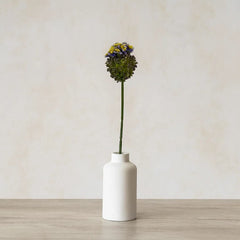 Flor artificial prímula 53 cm con cabeza redonda púrpura y amarilla