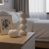 Florero De Cerámica Blanco 11×24.5cm Diseño Nórdico