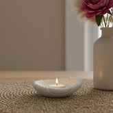 Florero De Cerámica Tipo Plato Ovalado 24×19.8cm