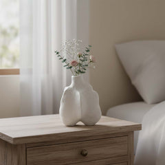 Florero De Cerámica Rústico Orgánico 11.5×17.6cm