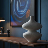 Florero De Cerámica Rústica Diseño Orgánico