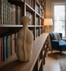 Florero De Cerámica Rústica Diseño Escultural Con Textura