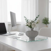 Florero De Cerámica Irregular 16.5×16.7cm Con Líneas