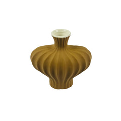 Florero De Cerámica Irregular 16.5×16.7cm Con Líneas