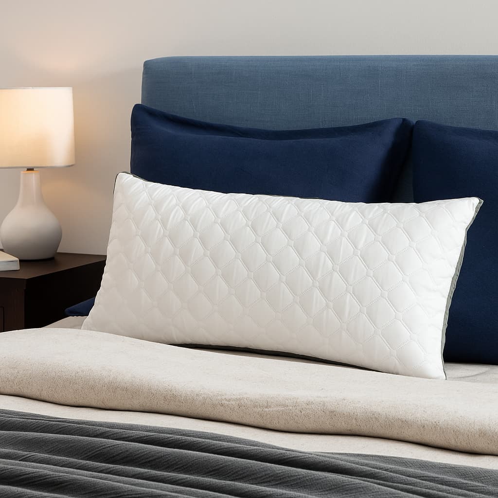 Almohada Blanca 50x100 cm con Fuelle y Borde de Colores | Lala Home Colombia