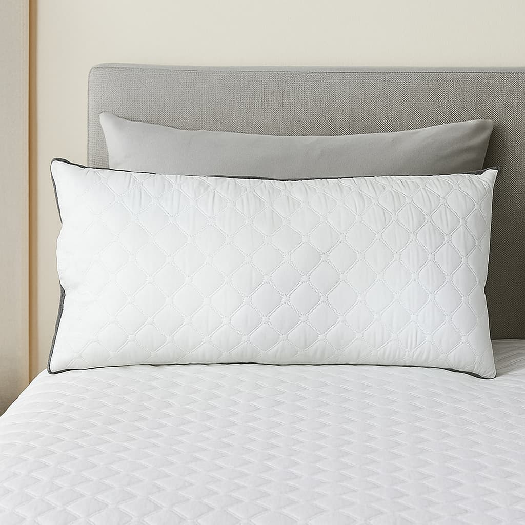 Almohada Blanca 50x100 cm con Fuelle y Borde de Colores | Lala Home Colombia