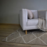 Alfombra rectangular África 05 beige con diseño de rombos