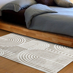 Alfombra Kabul 50×90 cm diseño geométrico en tonos neutros