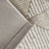 Alfombra Río 50×90 cm diseño geométrico beige y crema