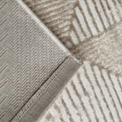 Alfombra Río 50×90 cm diseño geométrico beige y crema