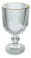 Copa de vidrio de 280 ml con borde dorado