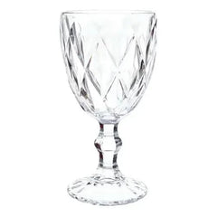 Copa pequeña de vidrio transparente de 63 ml con diseño de rombos