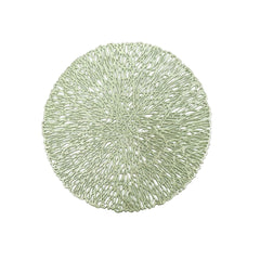Set de seis portavasos decorativos en PVC dorado de 10 cm.