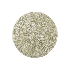 Set de seis portavasos decorativos en PVC dorado de 10 cm.