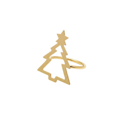 Anillo decorativo para servilleta con diseño de árbol dorado