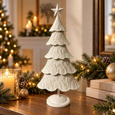 Figura decorativa árbol navideño diseño geométrico blanco de 49 cm con estrella
Slug: