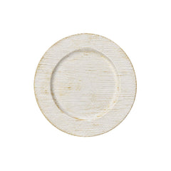 Plato base decorativo redondo color blanco texturizado