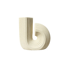 Florero decorativo blanco 25×7.5×25 cm con diseño geométrico