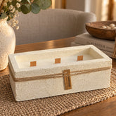 Vela artesanal rectangular rústica 18×7×7 cm con aroma y tres mechas de madera