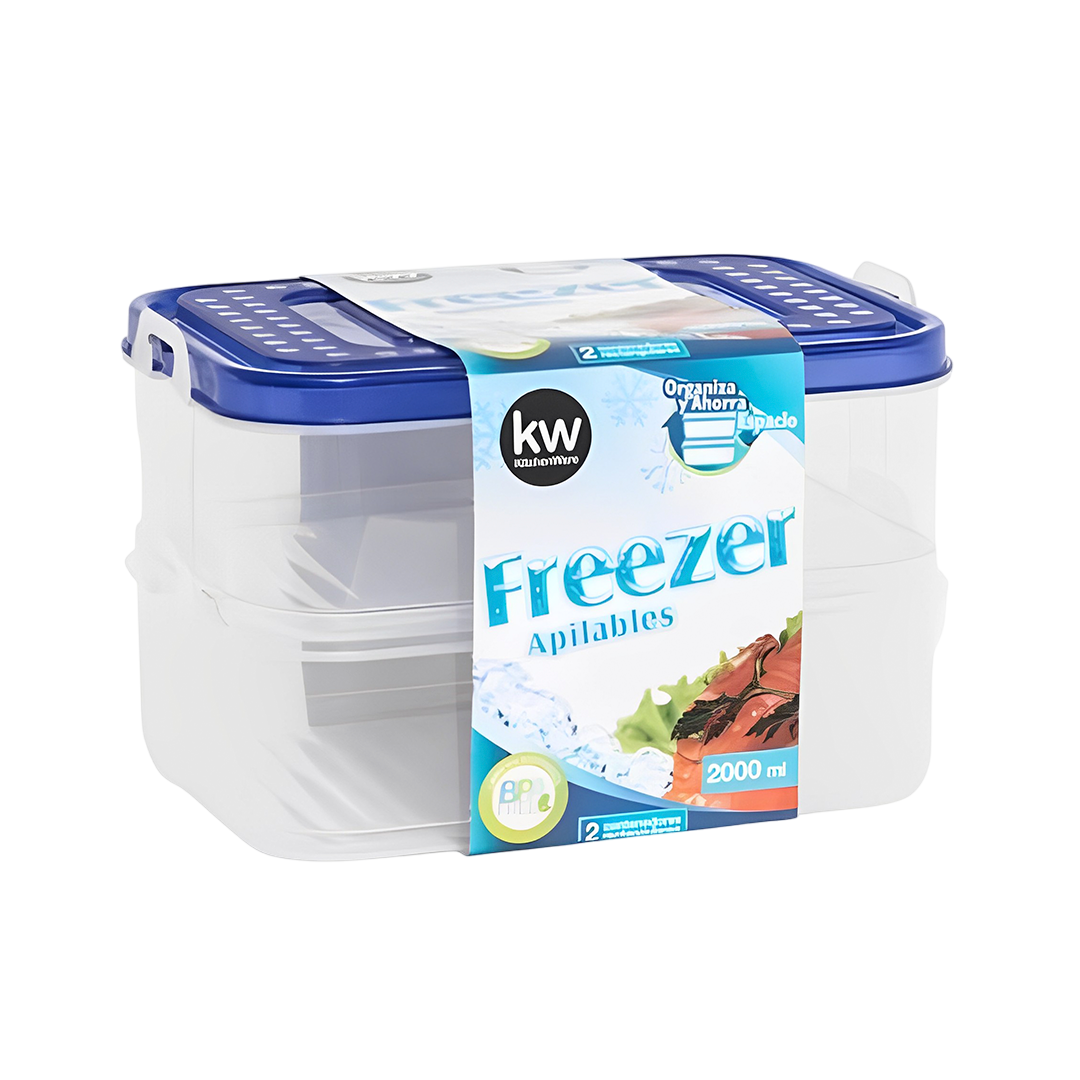 Set x2 Contenedor 2000ml Plástico