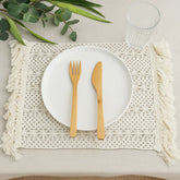 Individual tejido beige 32x40cm con flecos decorativos – Lala Home Colombia