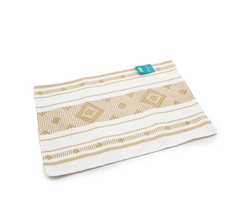 Individual Tejido 30x45cm Para Mesa Blanco con Triángulos Marrón