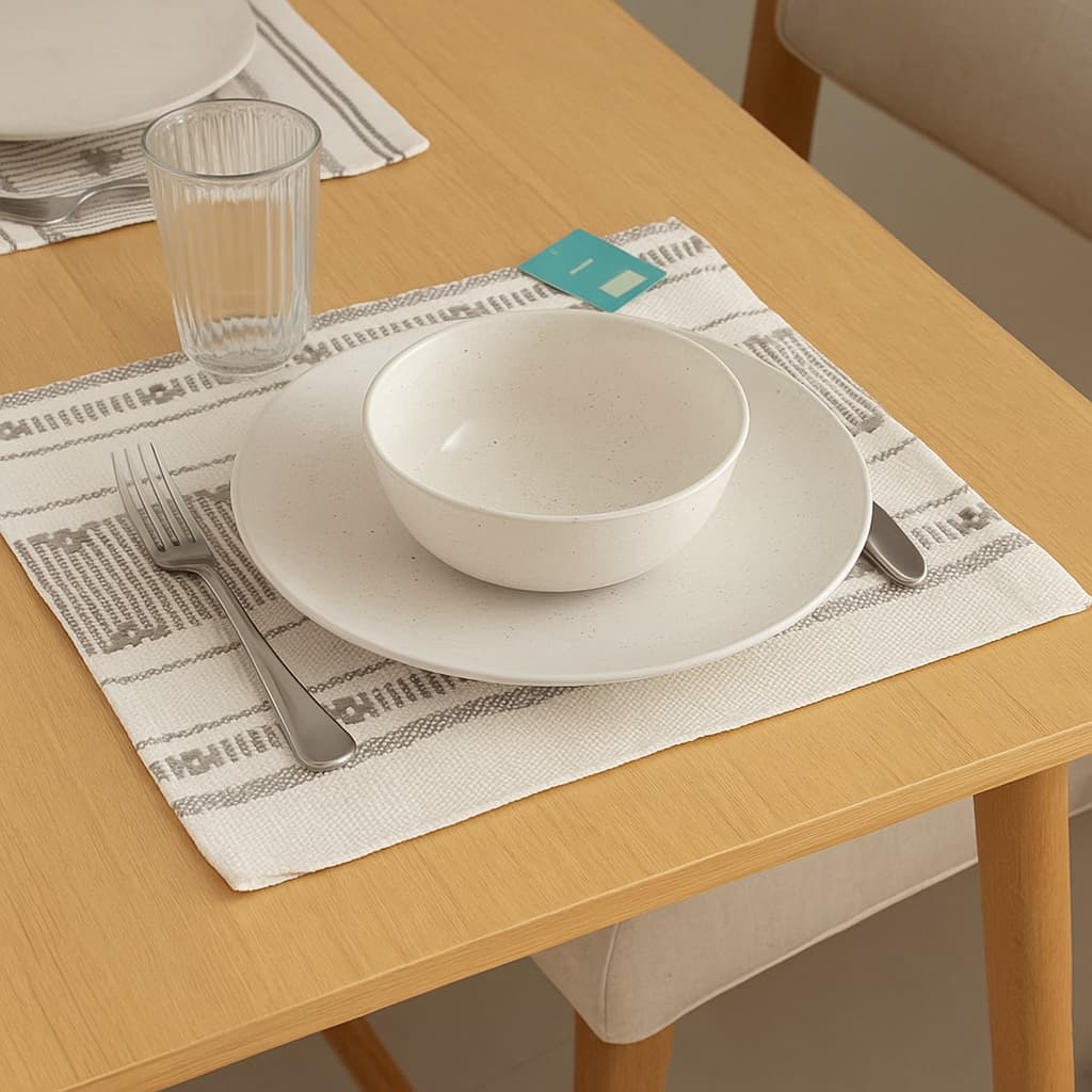 Individual blanco con diseño geométrico para comedor – Lala Home