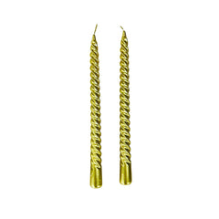 Velas de cera metálicas 25cm set x2