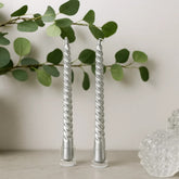 Set De 2 Velas Navideñas En Cera Con Diseño Espiral 25cm