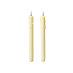 Set de dos velas LED largas color marfil