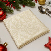 Servilleta de tela 45x45 cm beige con diseño clásico en relieve