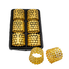 Anillo para servilleta dorado con diseño calado zig zag