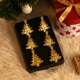 Set De 6 Anillos Para Servilleta Árbol De Navidad Dorado