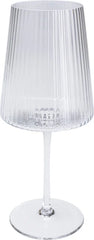 Copa de vidrio transparente diseño líneas verticales 385 ml