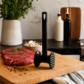 Machacador ablandador de carne acero inoxidable negro tipo martillo de 24 cm