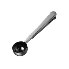 Cuchara dosificadora dorada de acero inoxidable de 17 cm con clip para bolsa