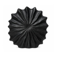 Florero decorativo Sol Ondulado negro con relieve radial