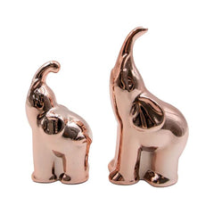 Elefantes Decorativos x2 En Cerámica Lafe