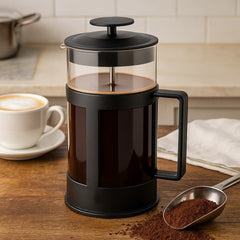 Prensa francesa 350 ml vidrio borosilicato con émbolo negro Lala Home