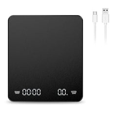 Gramera digital negra de café con pantalla y temporizador Frontal