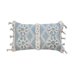 Cojín decorativo menta con textura visible 30×50