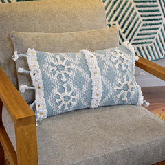 Cojín decorativo menta con textura visible 30×50