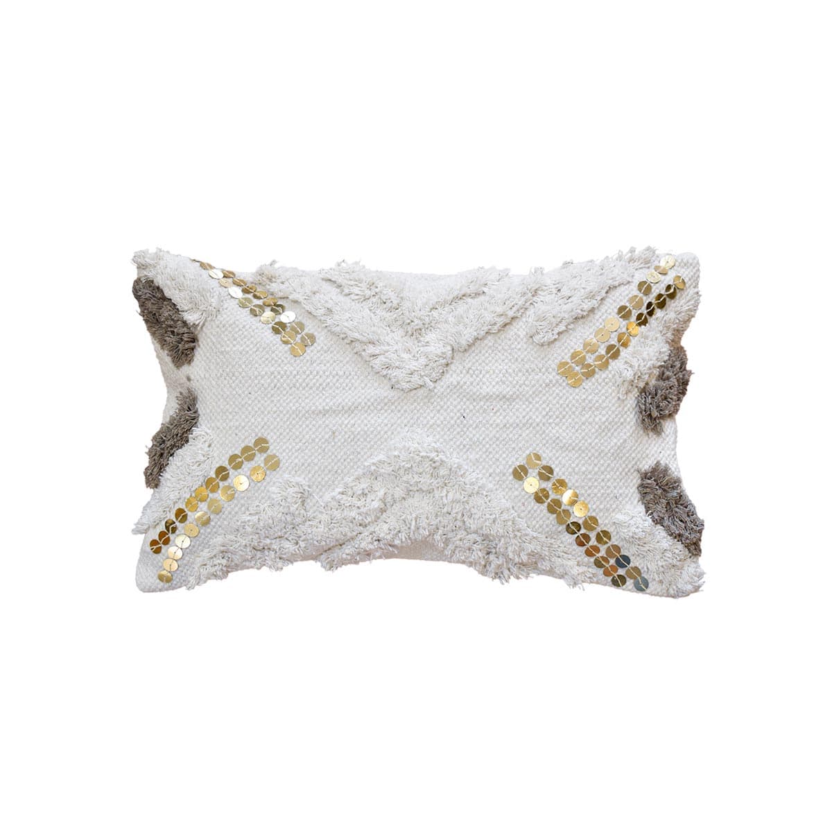 Cojín elegante con acabado decorativo taupe