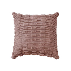 Cojín decorativo palo rosa con textura acanalada 45×45 cm