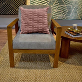 Cojín 45×45 cm palo rosa Gaudí Abstracto 303 con relieve acanalado