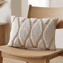 Cojín decorativo Rustic 149 beige de 30×50 cm con diseño abstracto en relieve